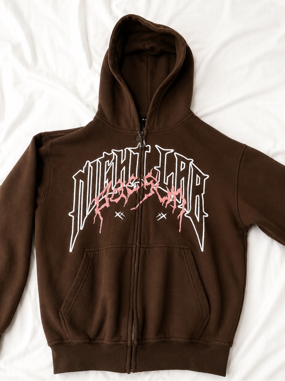 Pacsun x NL25h brown zip up hoodie. Men’s S